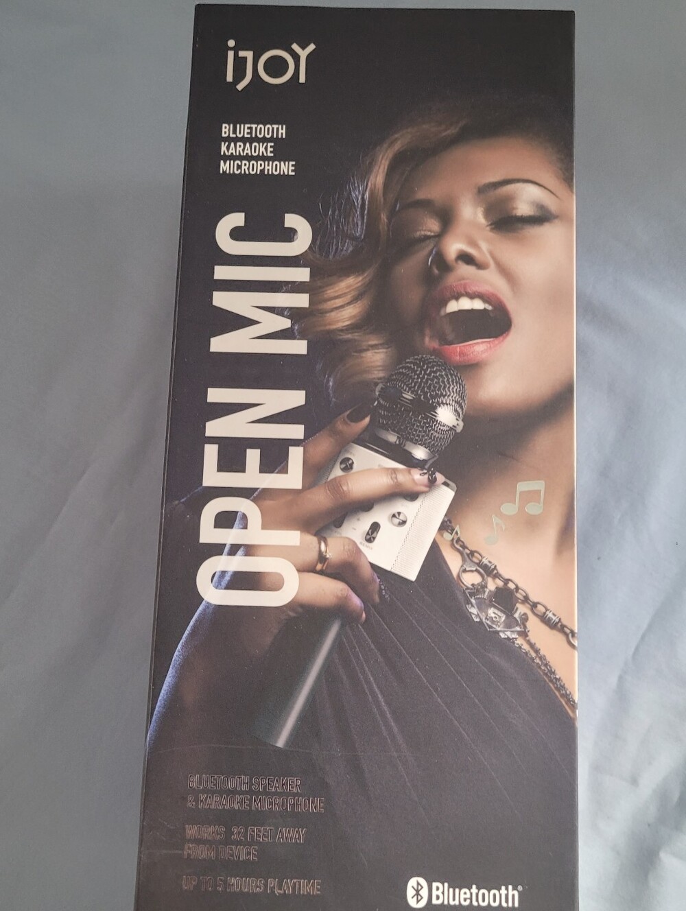 iJoy Open Mic Bluetooth Karaoke Microphone - White